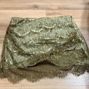 Free People Olive Lace Skirt